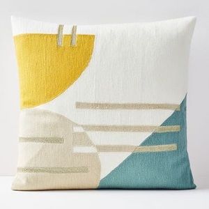 Set of Crewel Balancing Shapes Pillow Covers 18"x18"